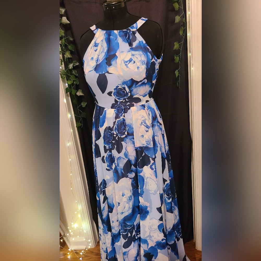 Blue full length dress
